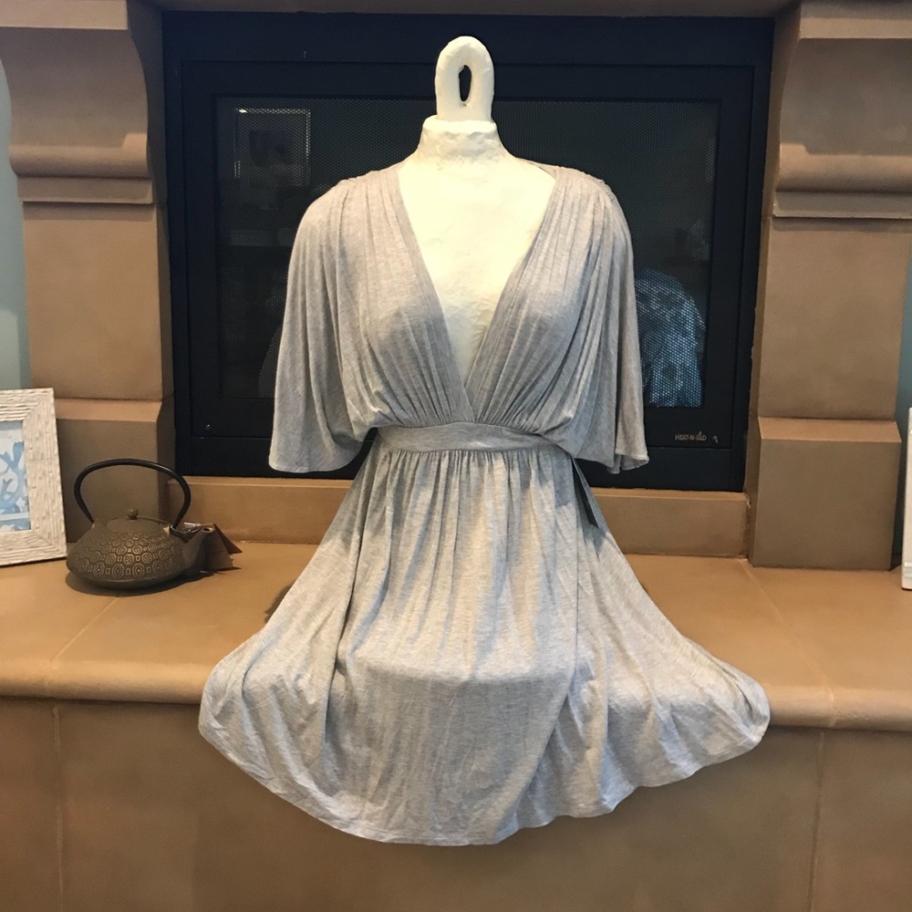 Deep V Flutter Sleeve Dress
